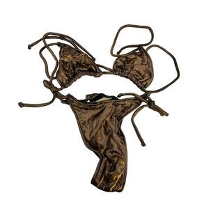 NWOT Rare Vintage 1990's Cheekie by Bendigo Bronze Brazilian String Bikini Set